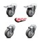 Service Caster 4 Inch Thermoplastic Rubber Swivel Bolt Hole Caster Set with 2 Total Lock Brake SCC-BHTTL20S414-TPRB-2-S-2 - alternate 4